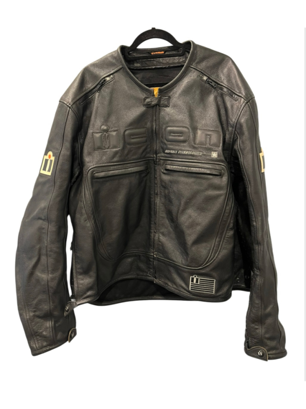 Vintage ICON Motorhead Leather Motorcycle Jacket Black Size 3XL 52-54 Biker